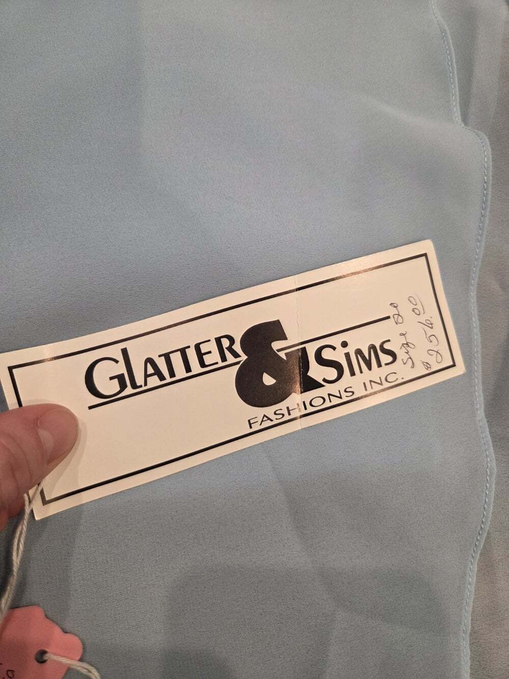 Glatter & Sims Vintage Sheer Blue Duster Jacket Sequin Pearl Beaded Size 20 - Picture 6 of 10